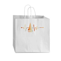 Sea Captain Gift Sail Boat Heartbeat Boat Sailing T Shirt Vogue Paper Bag - 16 X 6 X 12 | Artistshot