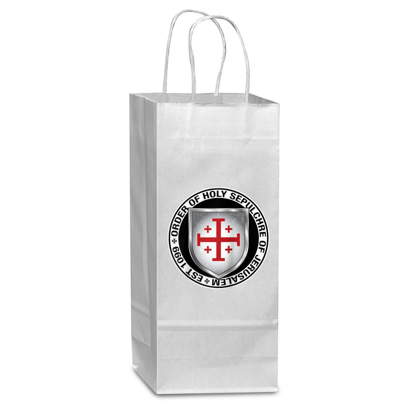 Order Of The Holy Sepulchre Of Jerusalem Shield Raglan Baseball Tee Wine Paper Bag - 5 1/2 X 3 1/4 X 13 | Artistshot