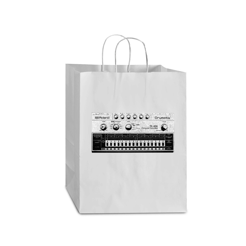 Tr 606 House Music Design Faded Distressed Style Mart Paper Bag -13 X 7 X 17 | Artistshot