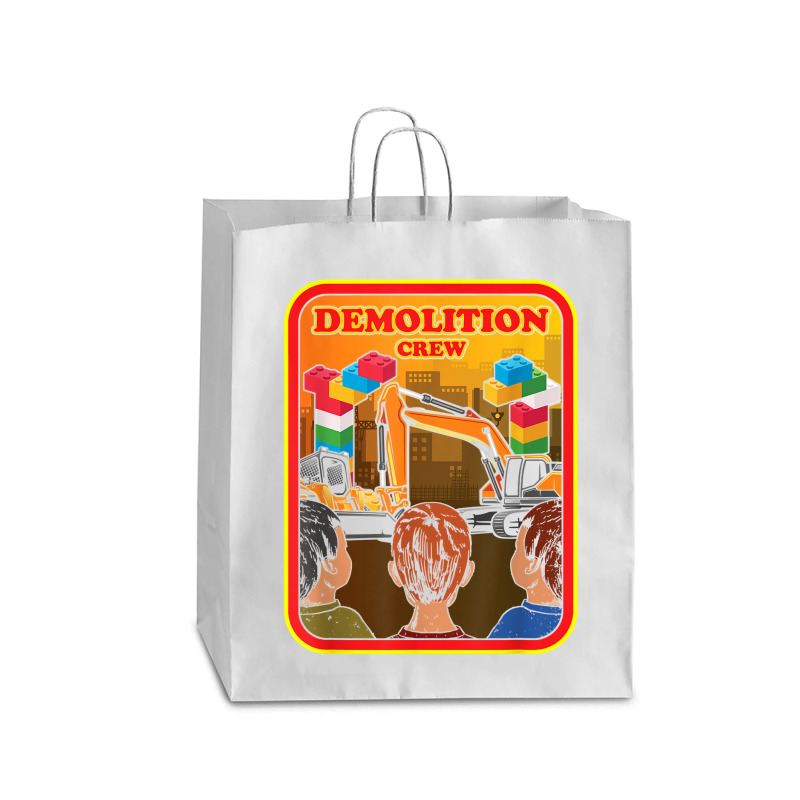 Demolition Crew Master Builder Engineer Building Blocks T Shirt Queen Paper Bag - 16 X 6 X 19 1/4 | Artistshot