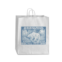 Vintage Greenland Polar Bear Postage Stamp Design Queen Paper Bag - 16 X 6 X 19 1/4 | Artistshot