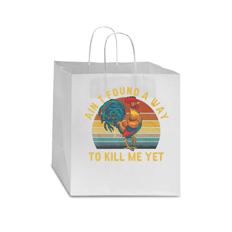 Ain't Found A Way To Kill Me Yet Rooster Vintage Star Paper Bag - 13 X 7 X 13 | Artistshot