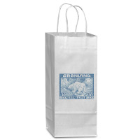 Vintage Greenland Polar Bear Postage Stamp Design Wine Paper Bag - 5 1/2 X 3 1/4 X 13 | Artistshot