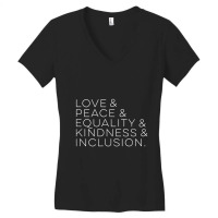 Basic Love Peace Equality Kindness Inclusion Women's V-neck T-shirt | Artistshot