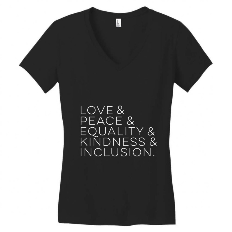 Basic Love Peace Equality Kindness Inclusion Women's V-Neck T-Shirt by YenNgoc | Artistshot