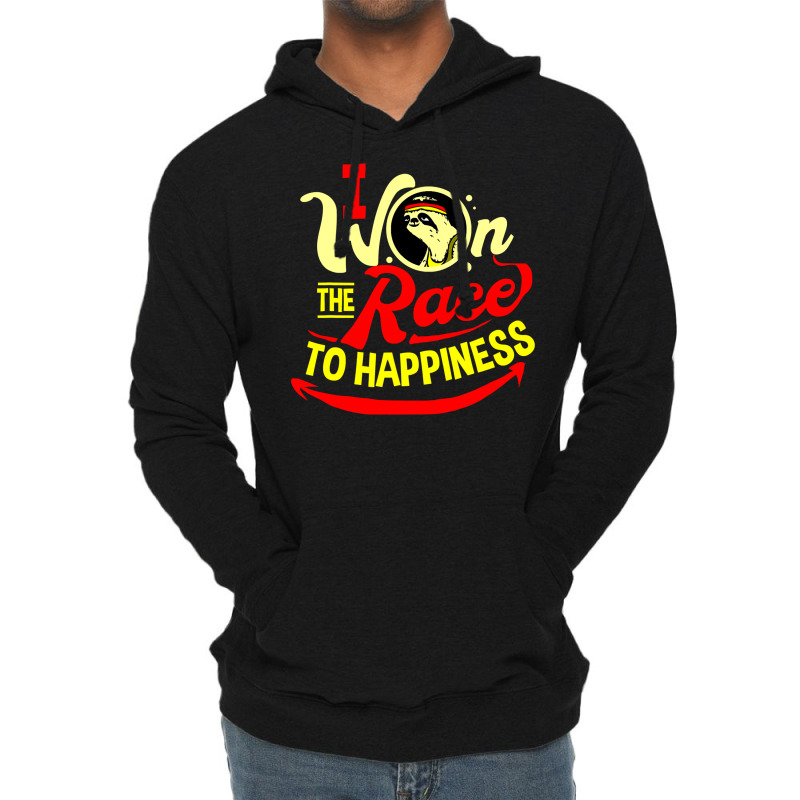 I Won The Race To Happiness Sloth Lightweight Hoodie by EnturArt | Artistshot