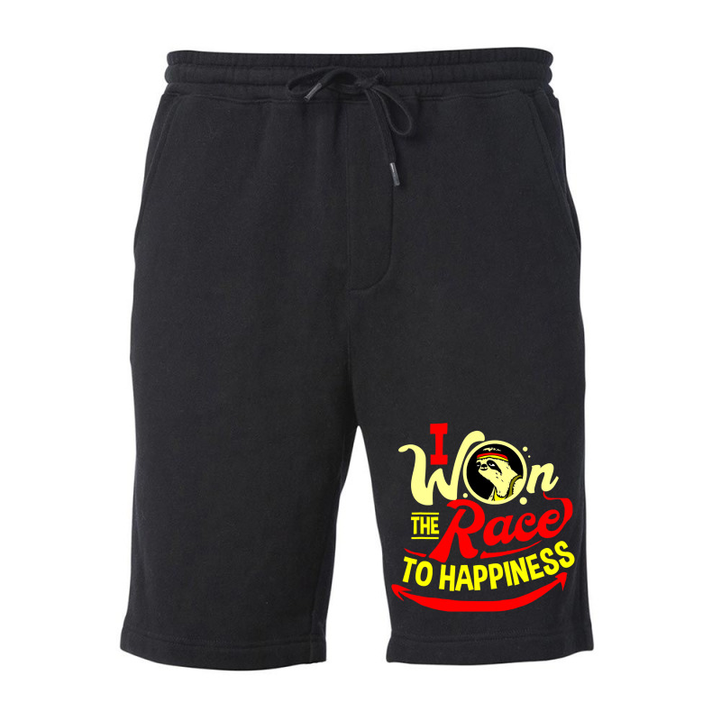 I Won The Race To Happiness Sloth Fleece Short by EnturArt | Artistshot