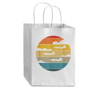 F 22 Raptor Silhouette Retro Sunset Airplanes In Clouds F22 T Shirt Cub Paper Bag - 8 X 4 1/2 X 10 1/4 | Artistshot