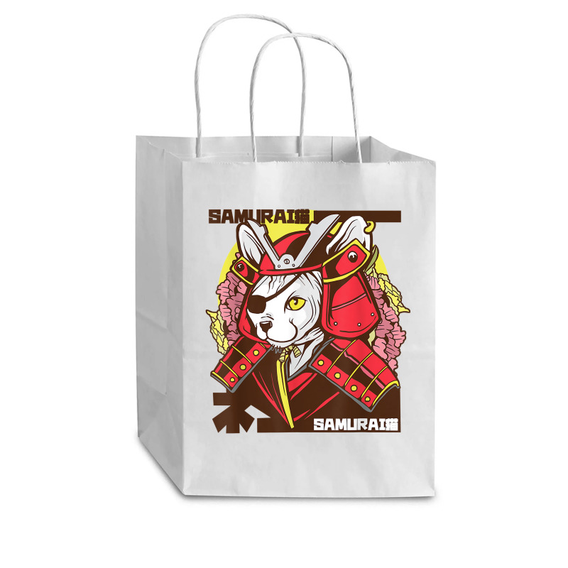 Samurai Ninja Cat Kawaii Tattoo Graphic T Shirt Cub Paper Bag - 8 X 4 1/2 X 10 1/4 | Artistshot