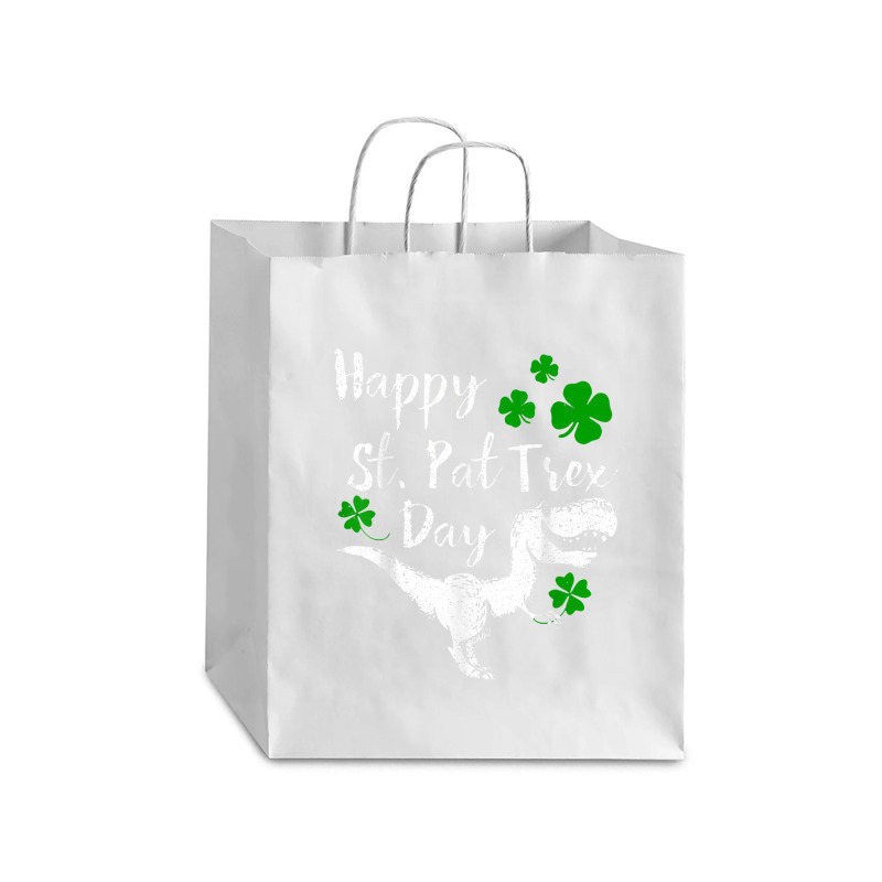 Happy St. Pat Trex Day Dinosaur St. Patrick's Day Debie Paper Bag - 10 X 5 X 13 | Artistshot