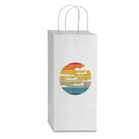 F 22 Raptor Silhouette Retro Sunset Airplanes In Clouds F22 T Shirt Double Wine Paper Bag - 6 1/2 X 3 1/2 X 12 3/8 | Artistshot