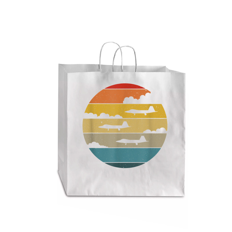 F 22 Raptor Silhouette Retro Sunset Airplanes In Clouds F22 T Shirt Jumbo Paper Bag - 18 X 7 X 18 3/4 | Artistshot