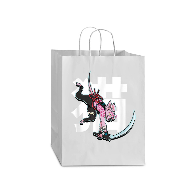 Samurai Ninja Sphynx Cat Kawaii Tattoo Graphic T Shirt Mart Paper Bag -13 X 7 X 17 | Artistshot