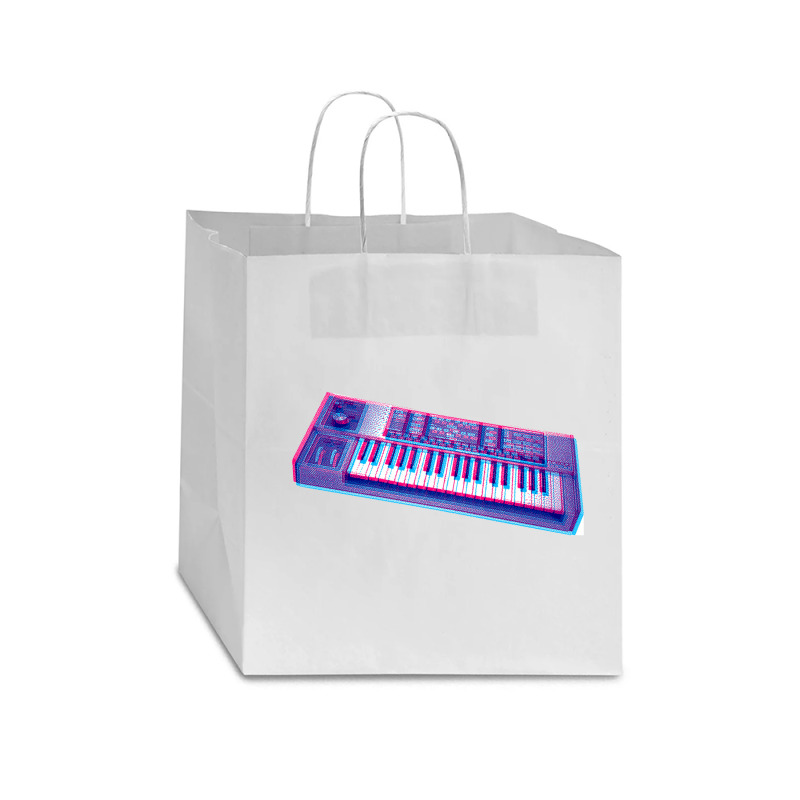 Analog Synthesizer 8bit 3d Retro Artwork Design Star Paper Bag - 13 X 7 X 13 | Artistshot