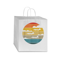 F 22 Raptor Silhouette Retro Sunset Airplanes In Clouds F22 T Shirt Star Paper Bag - 13 X 7 X 13 | Artistshot