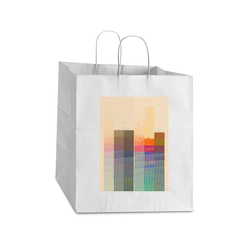 Aesthetic Vector Skyline Graphic Design Take Out Paper Bag - 14 X 10 X 15 1/2 | Artistshot