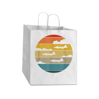 F 22 Raptor Silhouette Retro Sunset Airplanes In Clouds F22 T Shirt Take Out Paper Bag - 14 X 10 X 15 1/2 | Artistshot