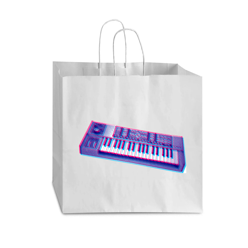 Analog Synthesizer 8bit 3d Retro Artwork Design Vogue Paper Bag - 16 X 6 X 12 | Artistshot