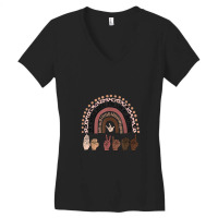 Be Kind Hand Sign Language Teachers Melanin Interpreter Asl T Shirt Women's V-neck T-shirt | Artistshot