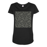 Nature Pattern T  Shirt Minimalist Leaf Line Art Illustration As A Sea Maternity Scoop Neck T-shirt | Artistshot