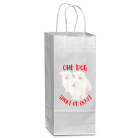 One Dog Short Of Crazy T  Shirtone Dog Short Of Crazy T  Shirt (13) Wine Paper Bag - 5 1/2 X 3 1/4 X 13 | Artistshot