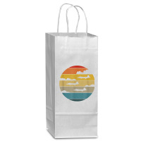 F 22 Raptor Silhouette Retro Sunset Airplanes In Clouds F22 T Shirt Wine Paper Bag - 5 1/2 X 3 1/4 X 13 | Artistshot