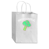 Vegan T  Shirt Broccoholic Gift Plants Vegan Saying T  Shirt Cub Paper Bag - 8 X 4 1/2 X 10 1/4 | Artistshot