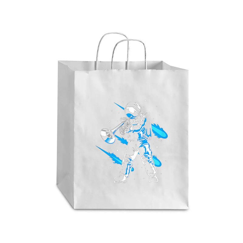 Funny Astronaut In Space Playing Trumpet Trumpeter Debie Paper Bag - 10 X 5 X 13 | Artistshot