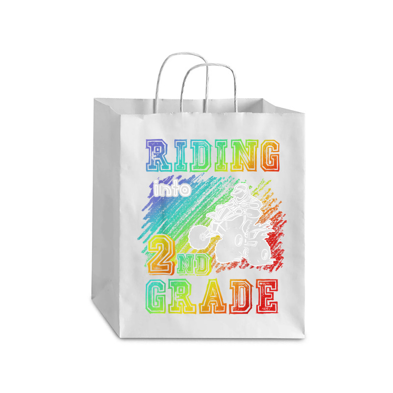 Riding Into 2nd Grade Atv Quad Rider Boy Funny T Shirt Debie Paper Bag - 10 X 5 X 13 | Artistshot