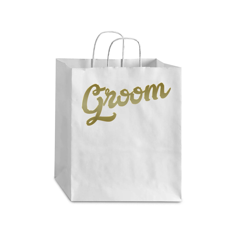 Best Groom Shirt Wedding Party & Bachelor Party, Faux Gold Debie Paper Bag - 10 X 5 X 13 | Artistshot