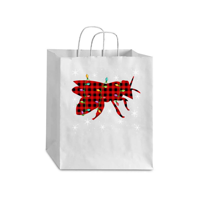 Bee Xmas Matching Family Buffalo Plaid Bee Christmas Pajama 615 Debie Paper Bag - 10 X 5 X 13 | Artistshot