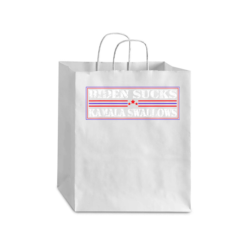 Funny Quote Biden And Kamala Biden Sucks Kamala Swallows T Shirt Debie Paper Bag - 10 X 5 X 13 | Artistshot