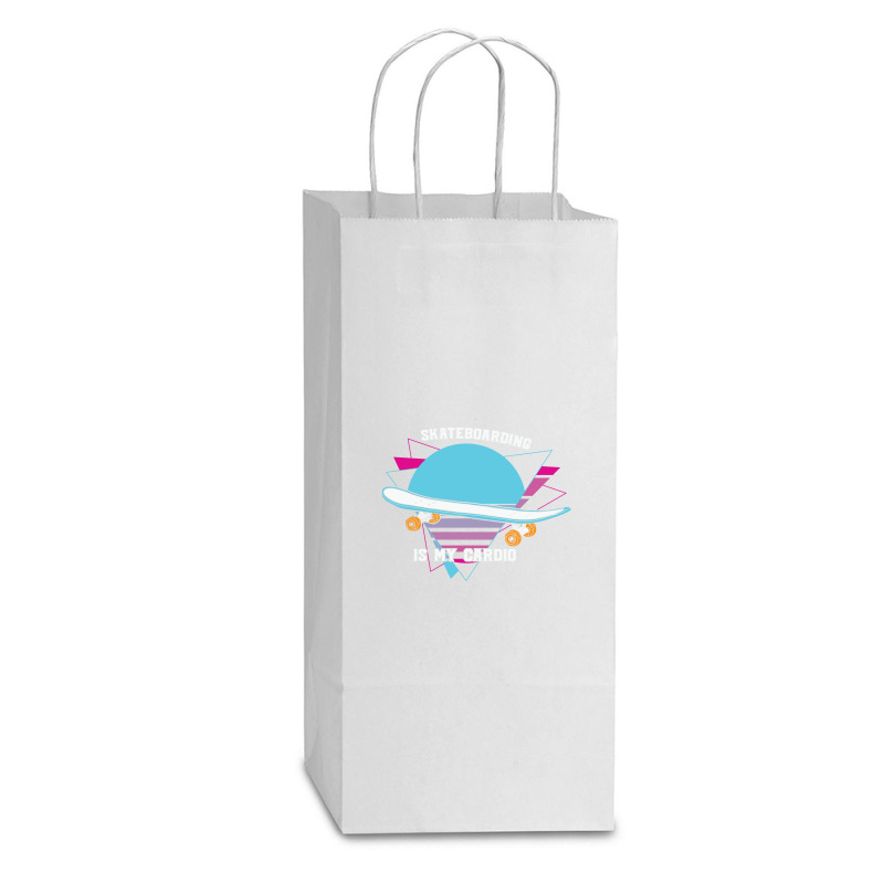 Skateboarding Is My Cardio Cool 23418390 Double Wine Paper Bag - 6 1/2 X 3 1/2 X 12 3/8 | Artistshot