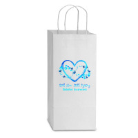 Diabetes Diabetic Awareness Still Here Still Fighting Butterfly Heart Double Wine Paper Bag - 6 1/2 X 3 1/2 X 12 3/8 | Artistshot