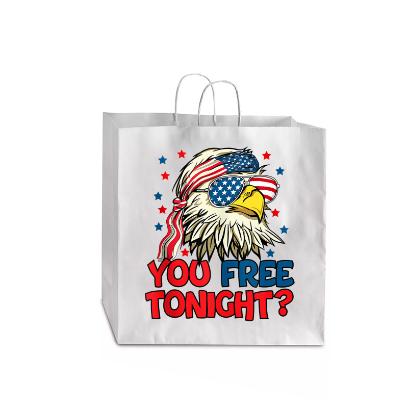 You Free Tonight Bald Eagle Mullet American Flag 4th Of July Tank Top Jumbo Paper Bag - 18 X 7 X 18 3/4 | Artistshot