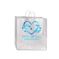 Diabetes Diabetic Awareness Still Here Still Fighting Butterfly Heart Jumbo Paper Bag - 18 X 7 X 18 3/4 | Artistshot