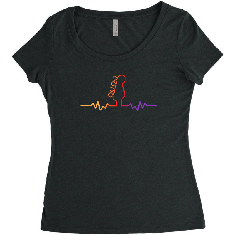 Guitar Heartbeat Women's Triblend Scoop T-shirt by autlu2024 | Artistshot