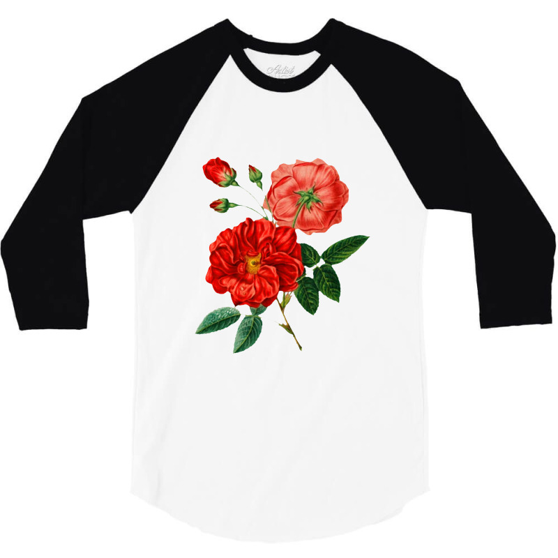 Red Rose Perfect 3/4 Sleeve Shirt | Artistshot