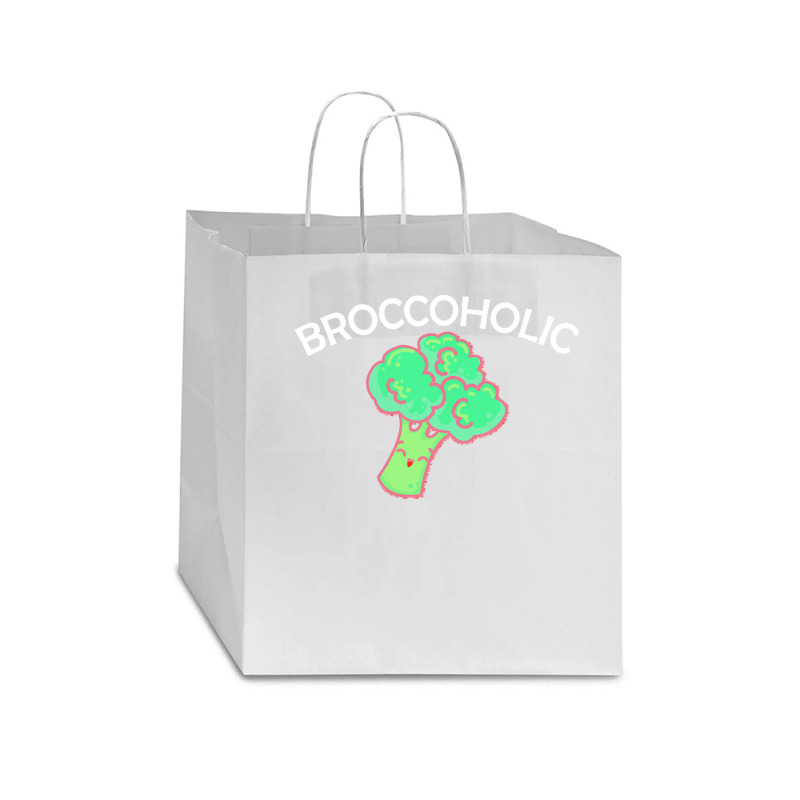 Vegan T  Shirt Broccoholic Gift Plants Vegan Saying T  Shirt Star Paper Bag - 13 X 7 X 13 | Artistshot