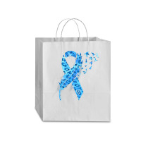 Diabetes Diabetic Leopard Blue Ribbon Stay Strong 131 Diabetes Awarene Traveler Paper Bag -13 X 6 X 15 3/4 | Artistshot