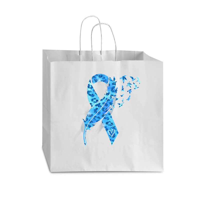 Diabetes Diabetic Leopard Blue Ribbon Stay Strong 131 Diabetes Awarene Vogue Paper Bag - 16 x 6 x 12 by circularflap | Artistshot