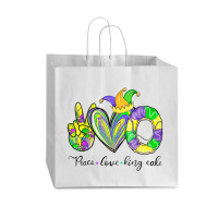 Peace Love King Cake Mardi Gras Men Women Kids Vogue Paper Bag - 16 X 6 X 12 | Artistshot