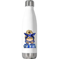 Colon Cancer Warrior Blonde Messy Bun Stainless Steel Water Bottle | Artistshot