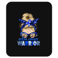 Colon Cancer Warrior Blonde Messy Bun Mousepad | Artistshot