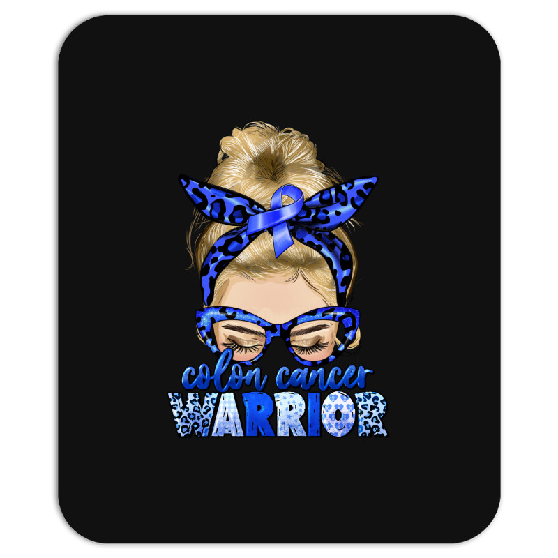 Colon Cancer Warrior Blonde Messy Bun Mousepad | Artistshot