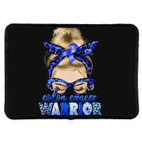 Colon Cancer Warrior Blonde Messy Bun Rectangle Patch | Artistshot