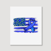 Colon Cancer Color  American Cancer Flag Portrait Canvas Print | Artistshot