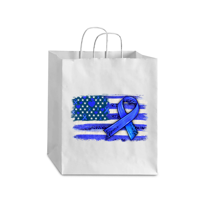 Colon Cancer Color  American Cancer Flag Debie Paper Bag - 10 X 5 X 13 | Artistshot