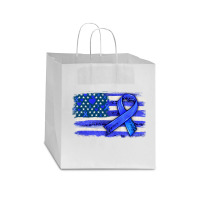 Colon Cancer Color  American Cancer Flag Star Paper Bag - 13 X 7 X 13 | Artistshot