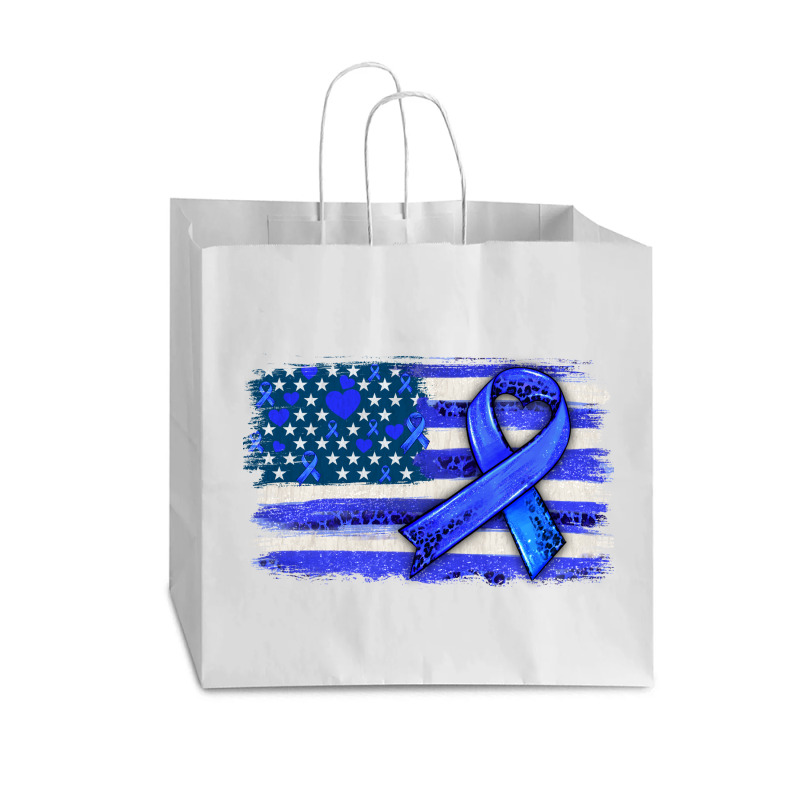 Colon Cancer Color  American Cancer Flag Vogue Paper Bag - 16 X 6 X 12 | Artistshot